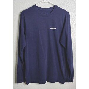 Patagonia Regular Fit Long Sleeve T-shirt Men's Size S Navy Blue